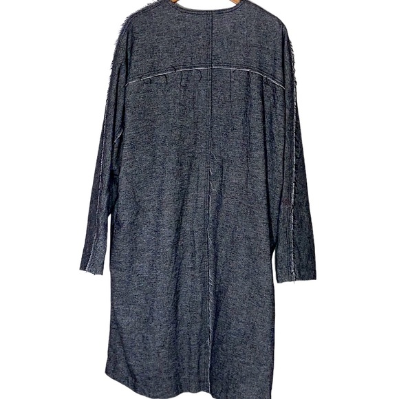 FREE PEOPLE Nomad Tweed Duster Wool Coat Long Jacket Lined Embroidered Boho Chic - Picture 11 of 13